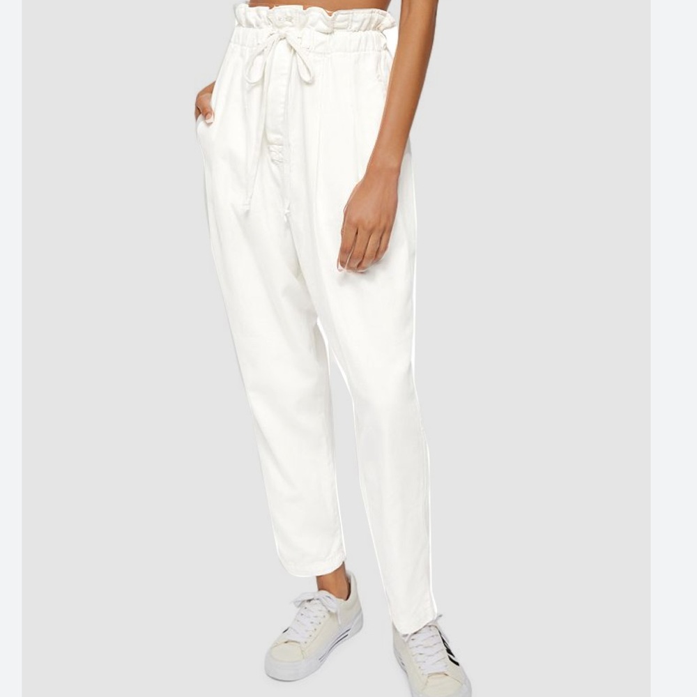 Free People Size S Margate Pleated Trouser Pant in White OB934529 - Picture 4 of 6